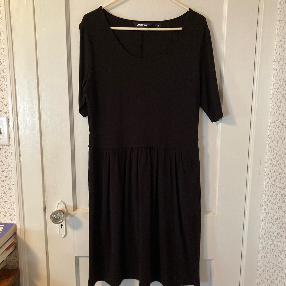 NWOT Lands’ End Black Knit Dress